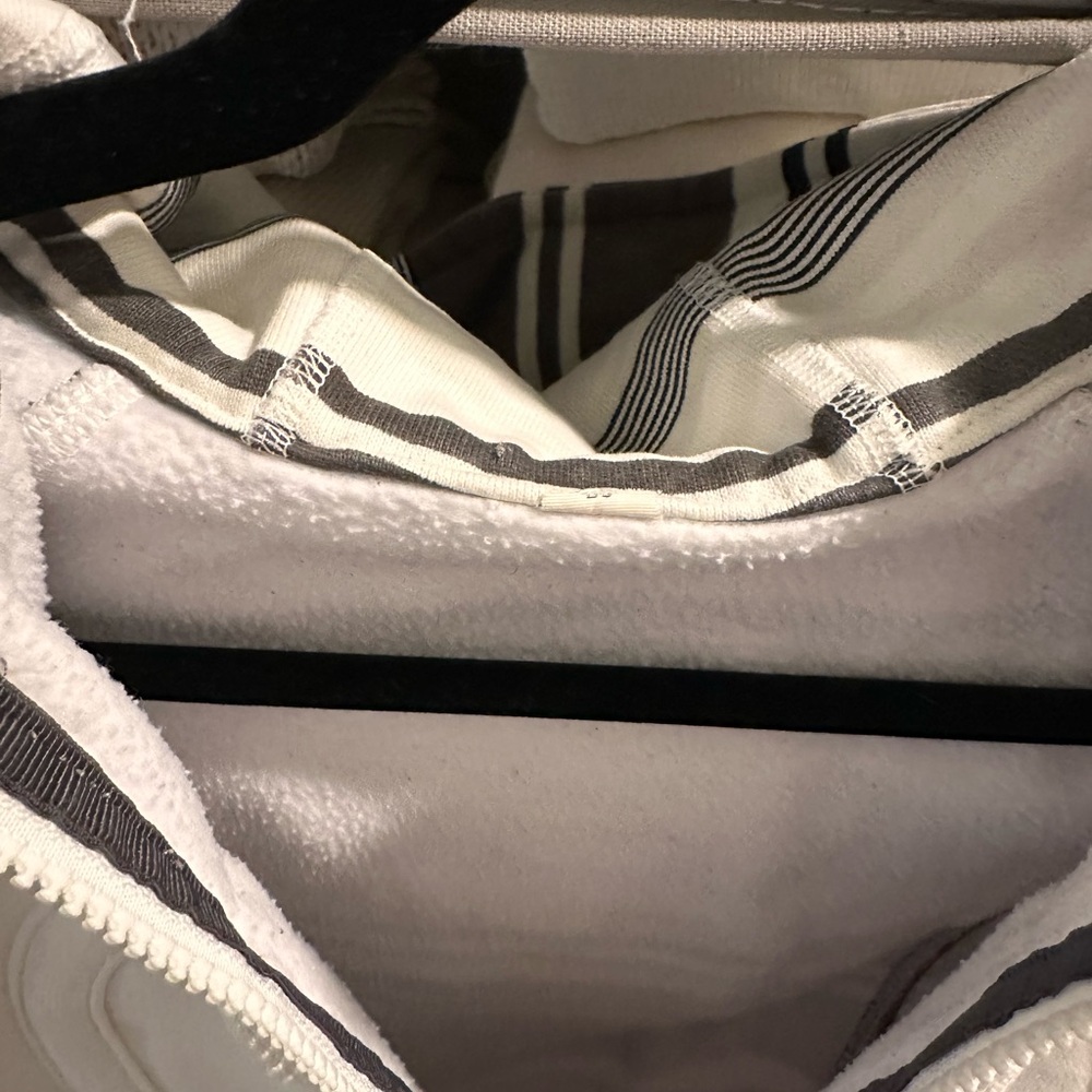 lululemon athletica White Hoodie with Black and Gray Stripes Size 2 - Picture 6 of 6